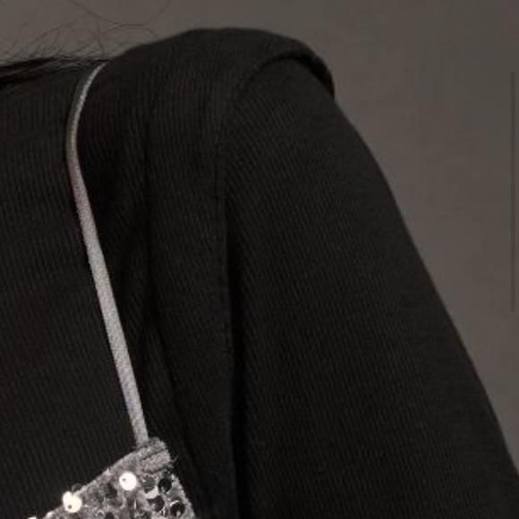 Maeve Black Shoulder Layered Ribbed Fitted Long Sleeves Top Shirt XXS - Picture 3 of 3